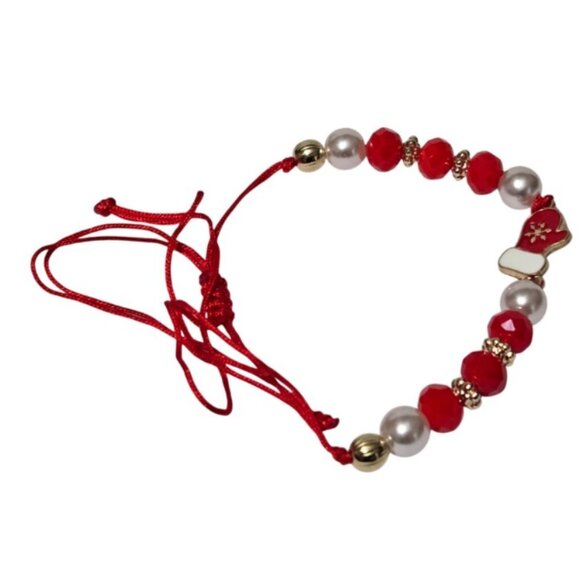 4pcs KC Golden-Plated Elastic Acrylic Bohemian Christmas Beaded Bracelets - NEW - Picture 7 of 13